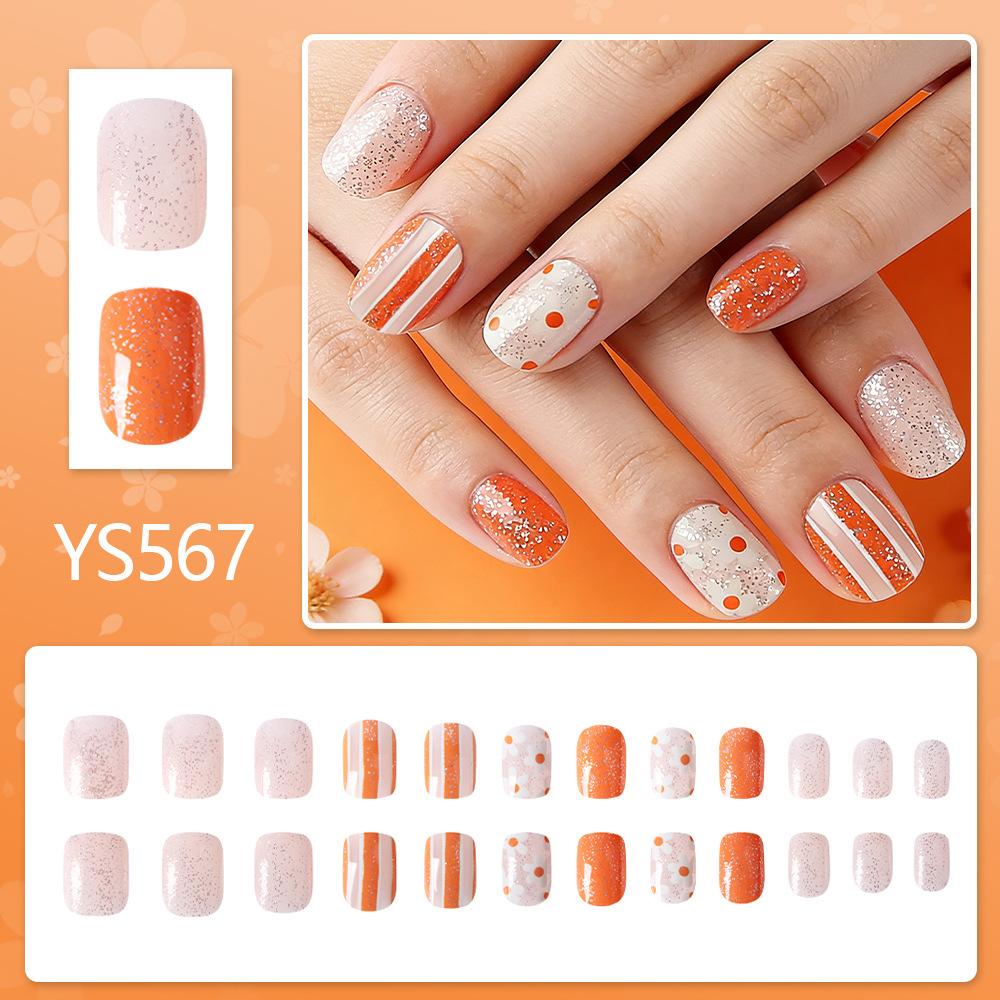 24Pcs fake nail art, spring an - Nail Art Orange avis et prix