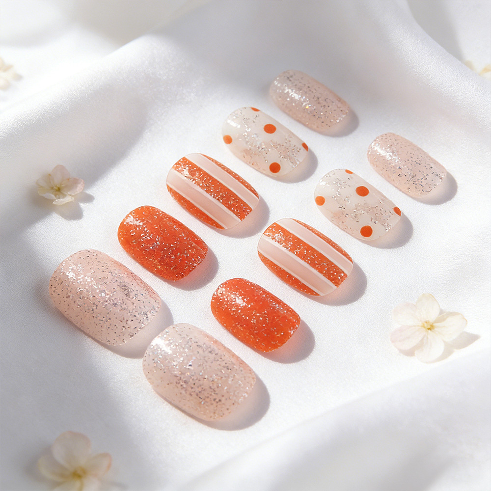 24Pcs fake nail art, spring an - Nail Art Orange avis et prix
