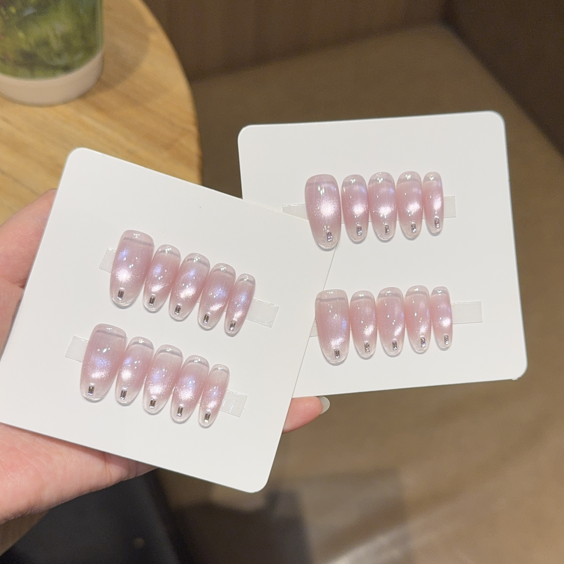 10pcs Handmade Long Oval Press - Nail Art Full Cat Eye avis et prix