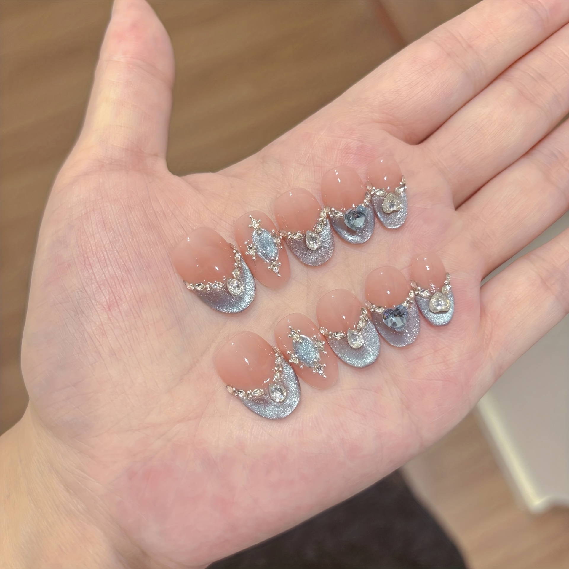 10pcs Handmade Press-on Nail S - Nail Art Full Cat Eye avis et prix