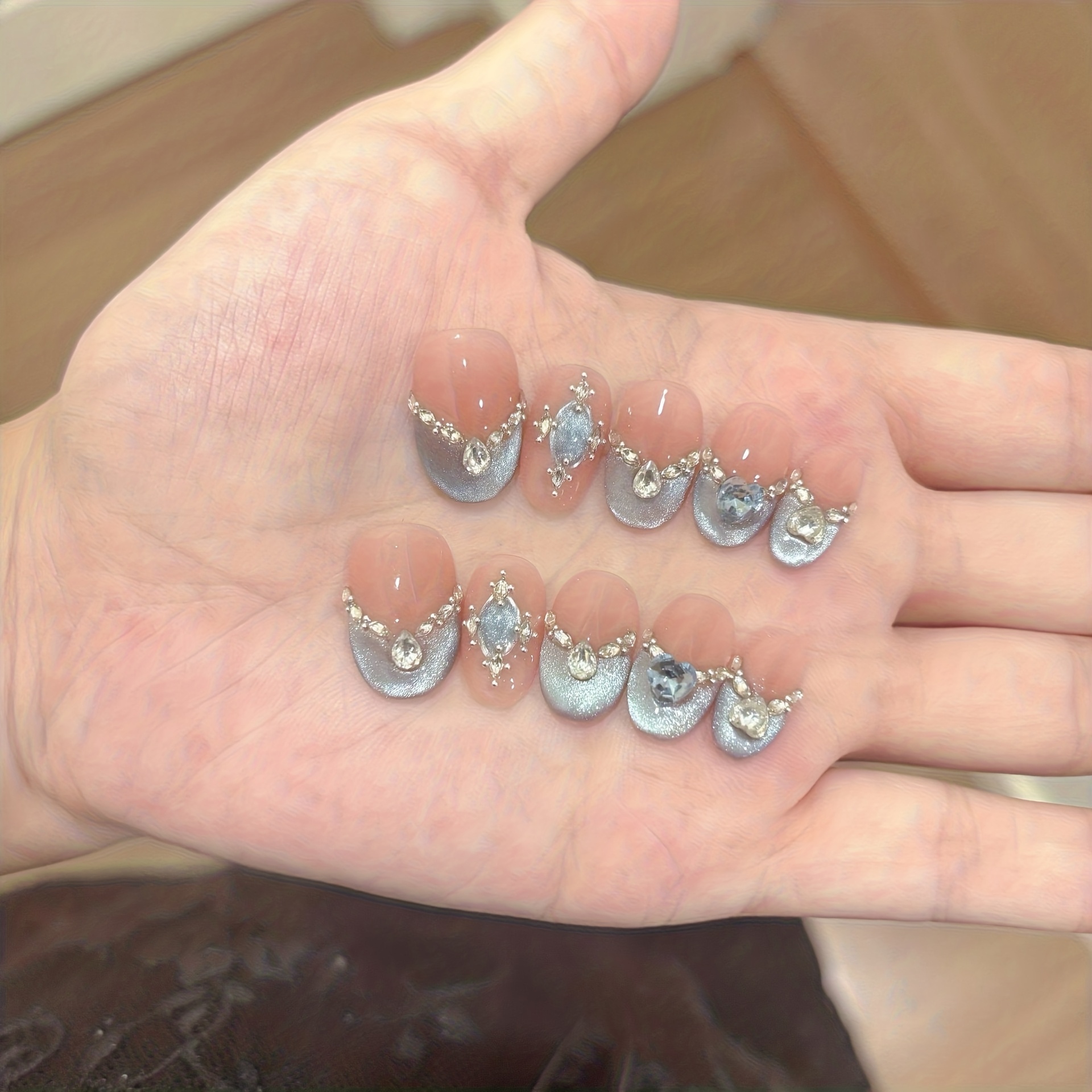 10pcs Handmade Press-on Nail S - Nail Art Full Cat Eye avis et prix