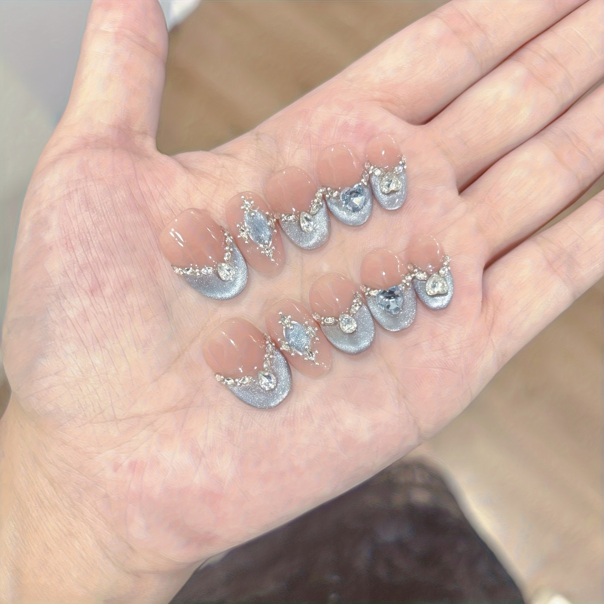 10pcs Handmade Press-on Nail S - Nail Art Full Cat Eye avis et prix