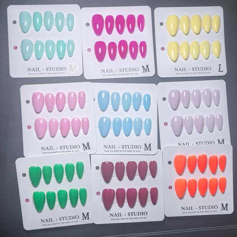 10pcs Almond Press on Nails Ha - Nail Art Orange avis et prix