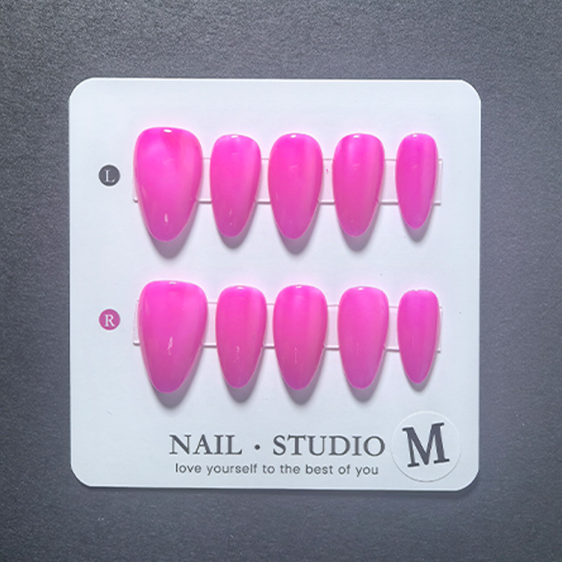 10pcs Almond Press on Nails Ha - Nail Art Orange avis et prix