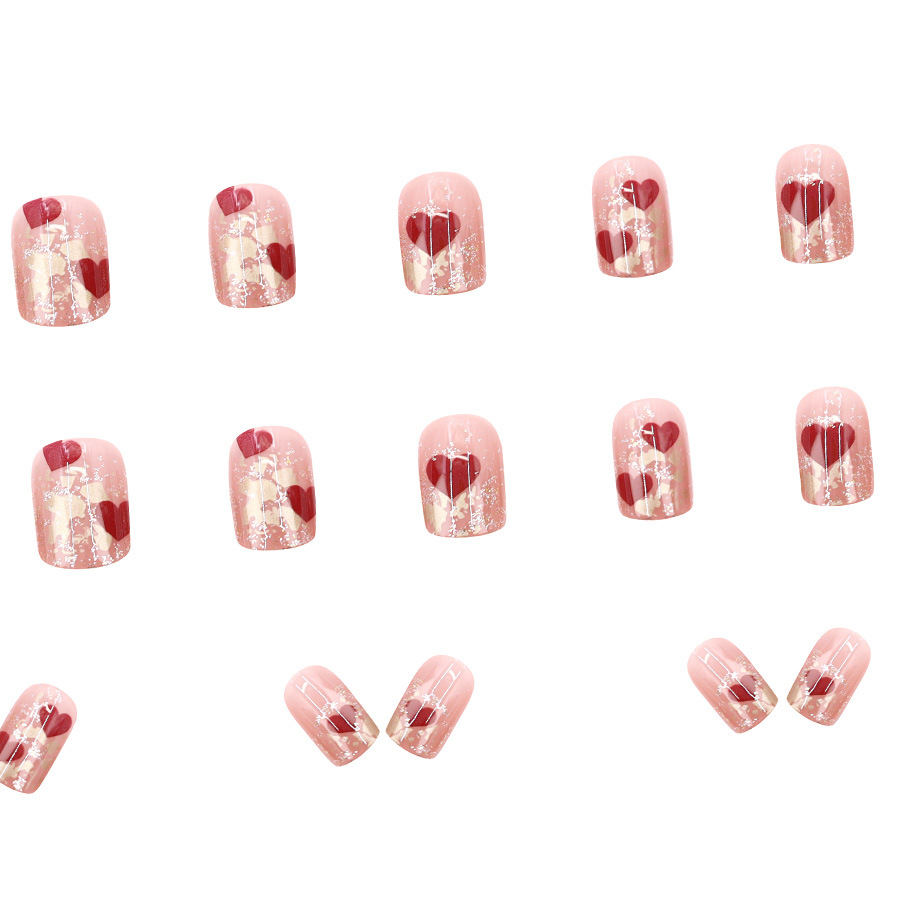 24pcs/set Short Square fake na - Nail Art Red avis et prix