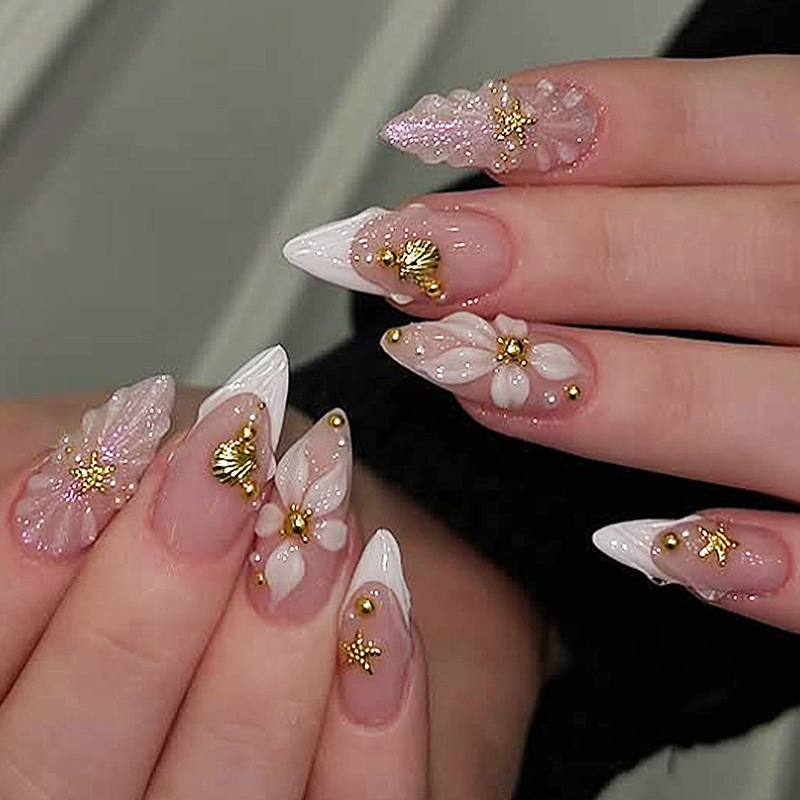 24pcs Finished Almond Press on - Nail Art Design avis et prix