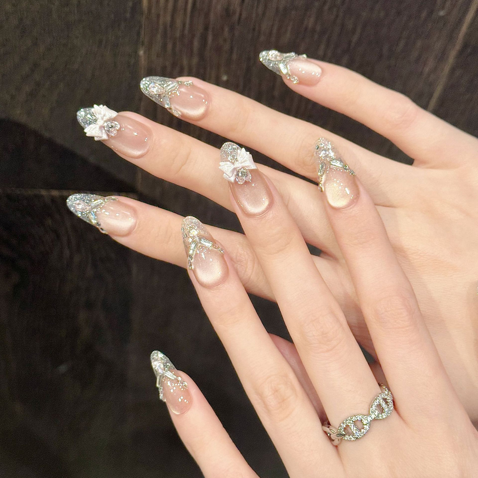 Handmade Cat Eyes False Nails  - Nail Art Pink Cat Eye avis et prix