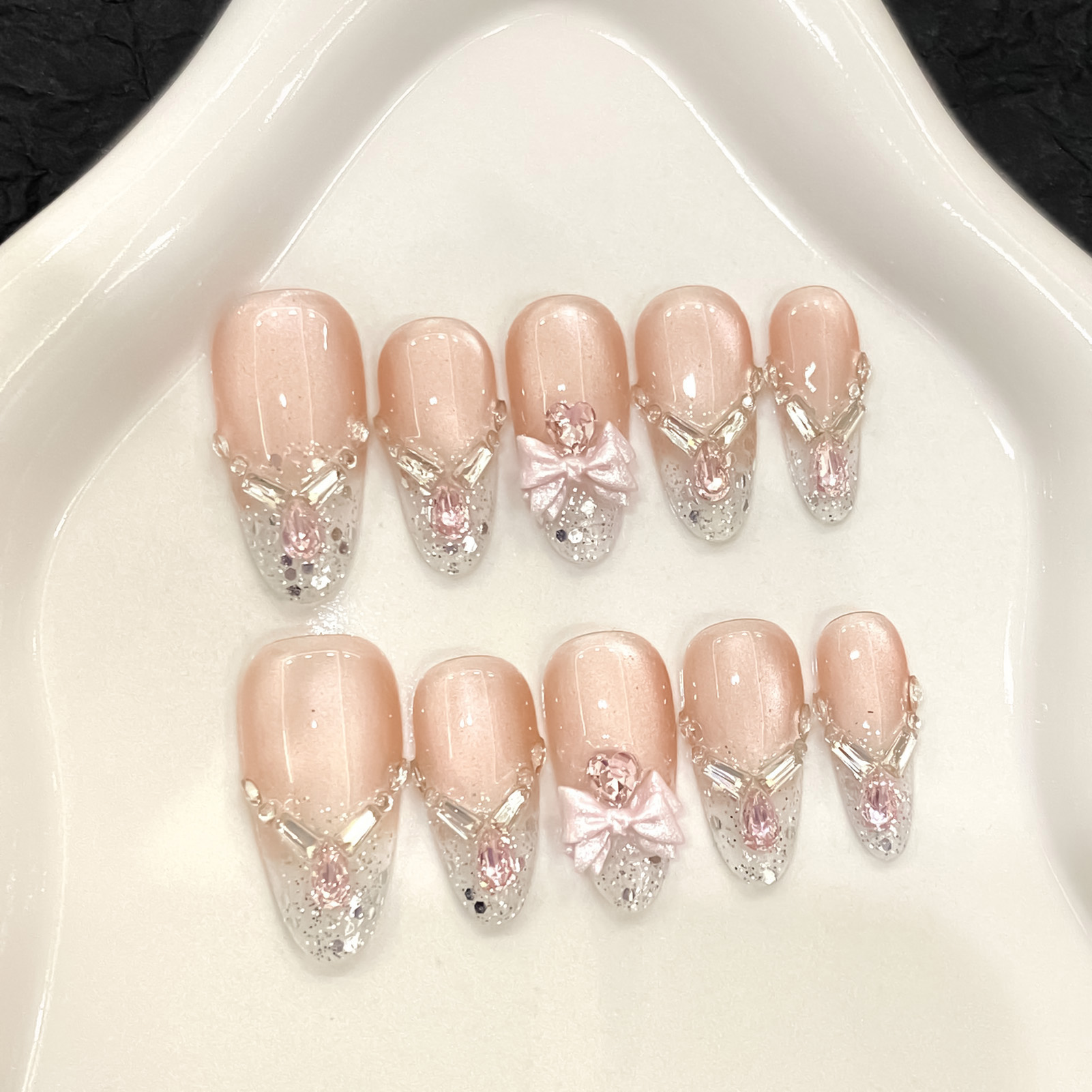 Handmade Cat Eyes False Nails  - Nail Art Pink Cat Eye avis et prix