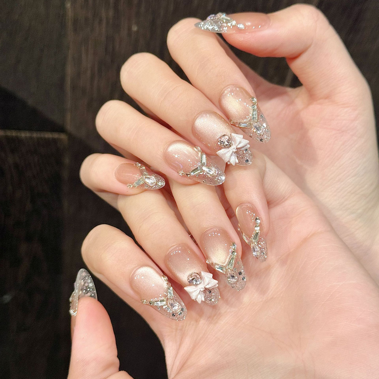 Handmade Cat Eyes False Nails  - Nail Art Pink Cat Eye avis et prix
