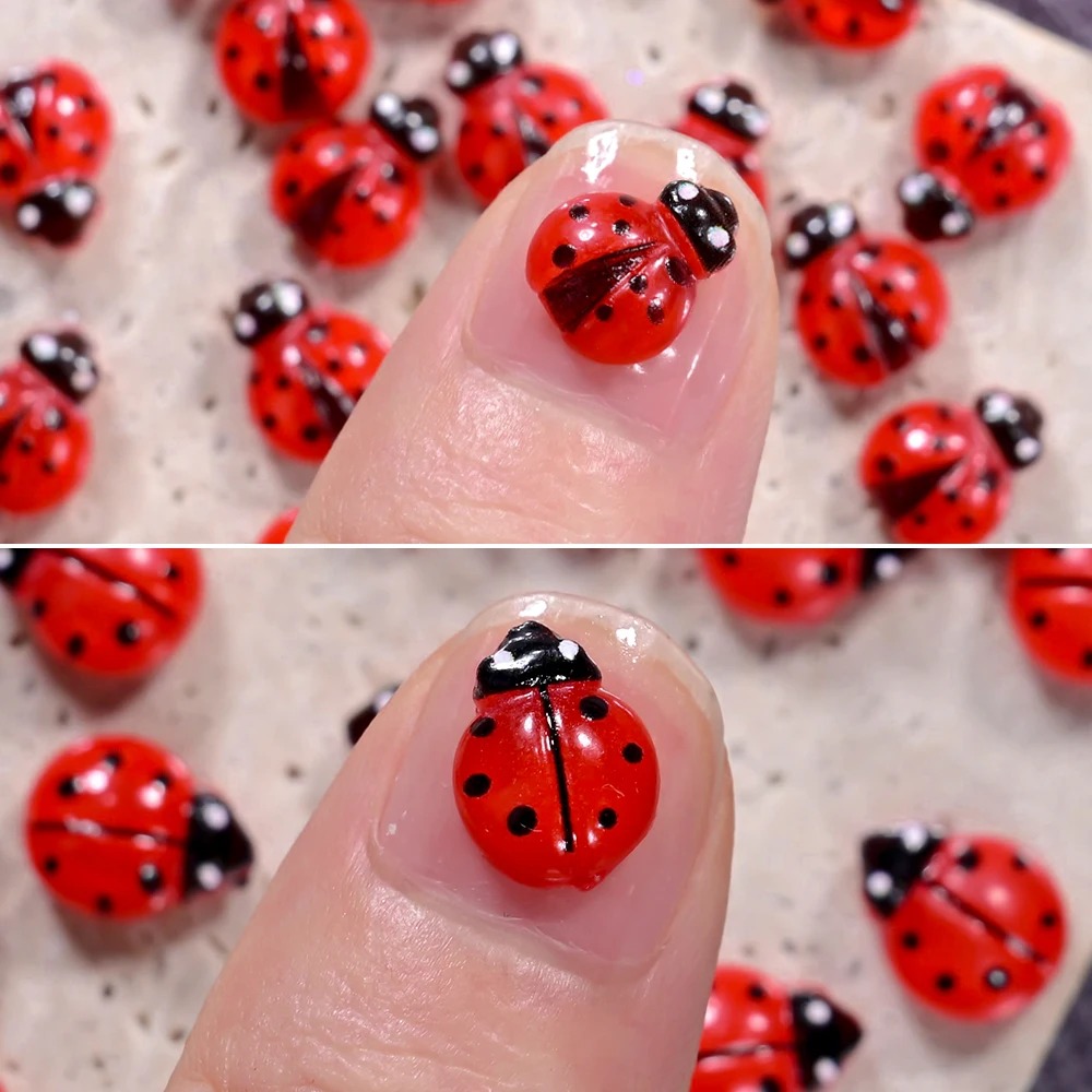 50/100pcs Resin Mini Red Beetl - Nail Art Red avis et prix