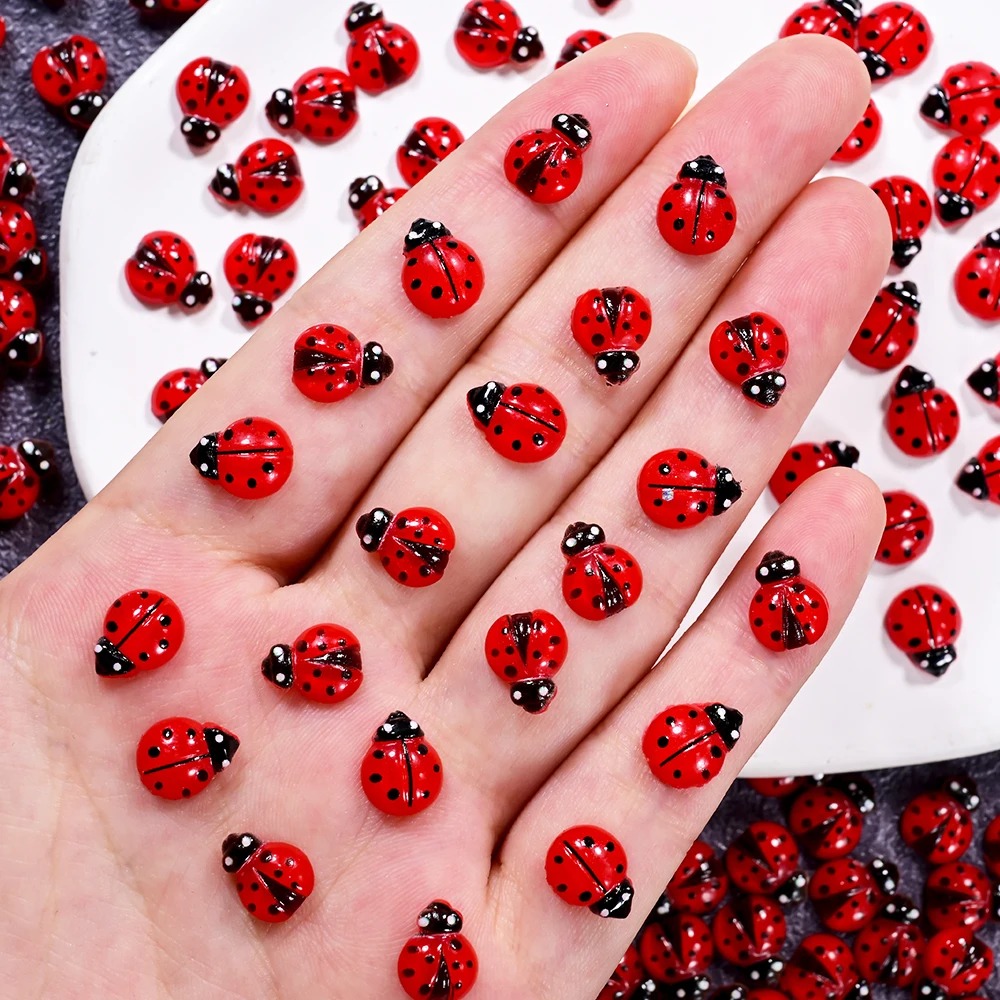 50/100pcs Resin Mini Red Beetl - Nail Art Red avis et prix