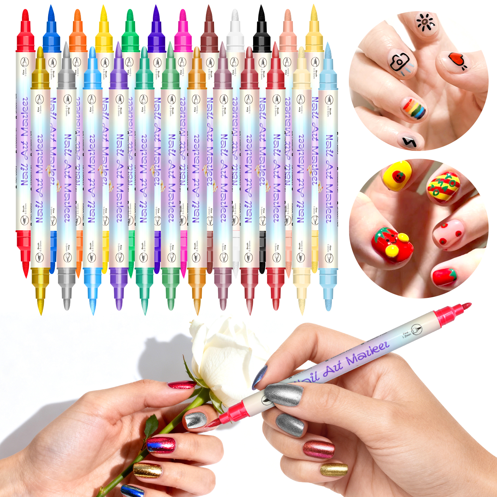Dual-Ended Nail Art Pens, Avai - Nail Art One Stroke avis et prix