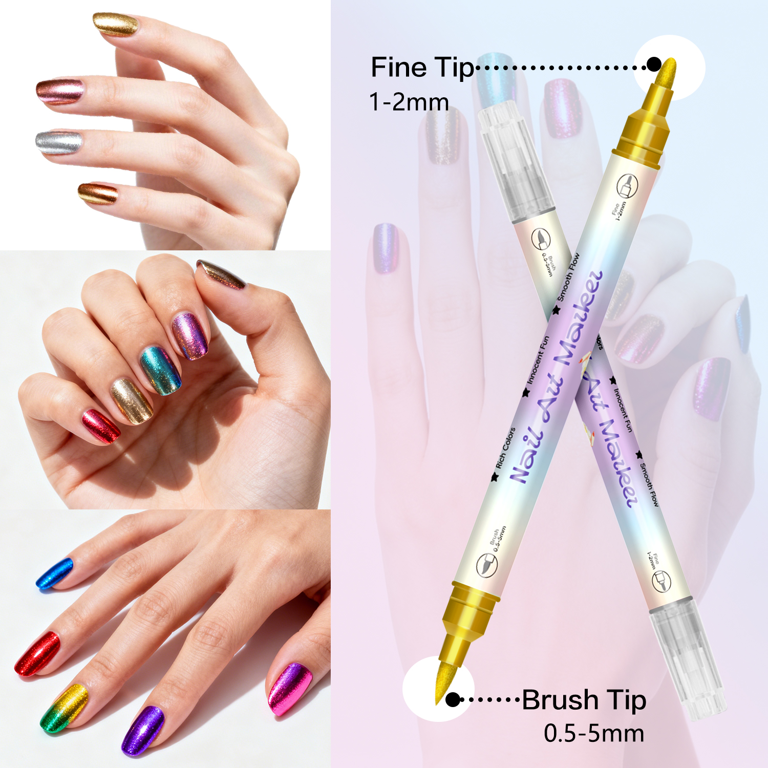 Dual-Ended Nail Art Pens, Avai - Nail Art One Stroke avis et prix