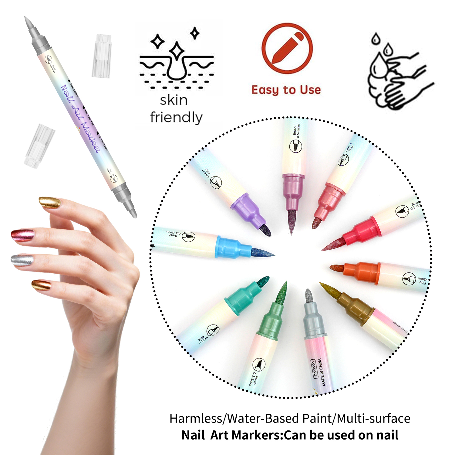 Dual-Ended Nail Art Pens, Avai - Nail Art One Stroke avis et prix