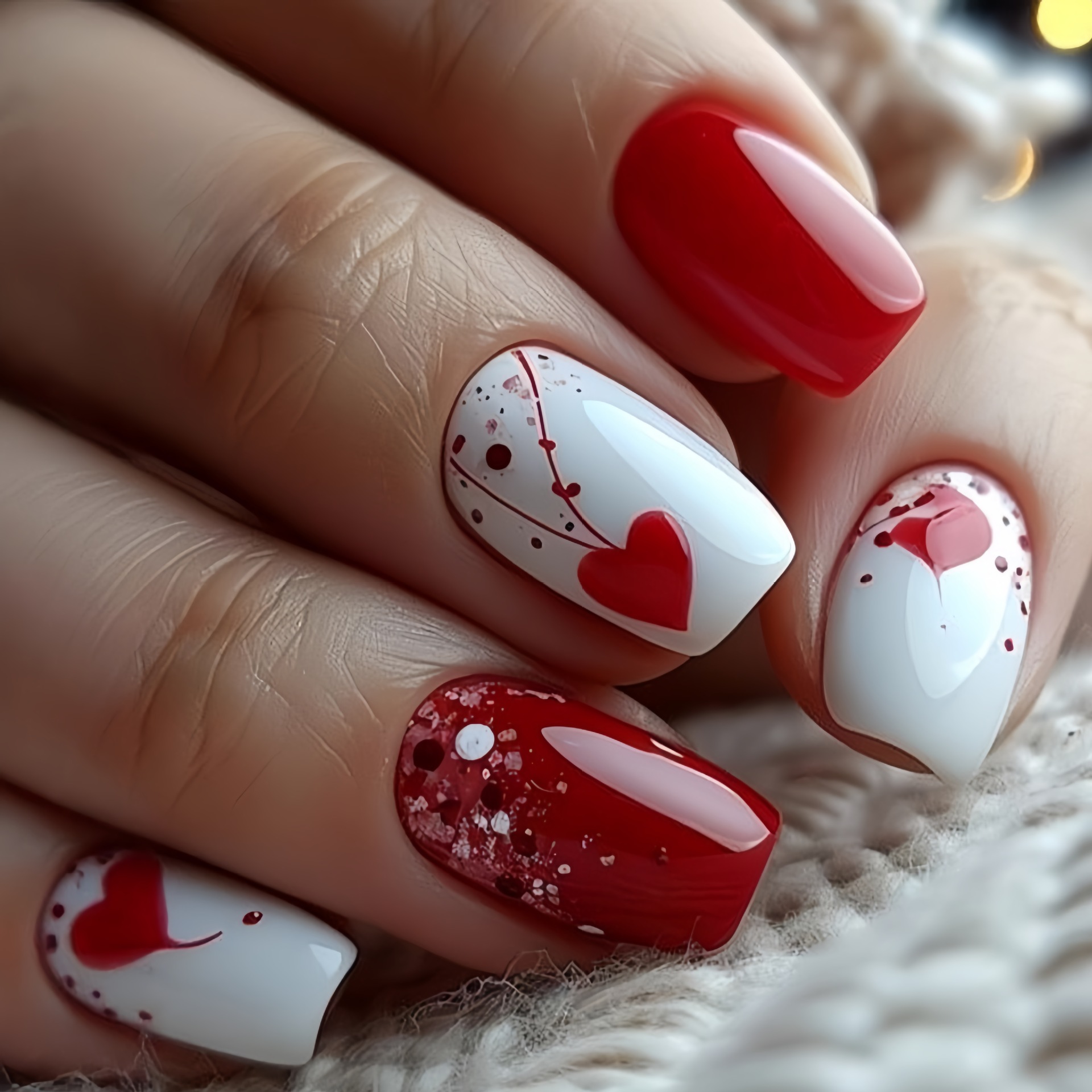 Short Medium fake nails for wo - Nail Art Red avis et prix
