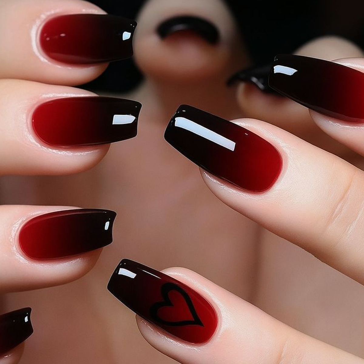 Short Medium fake nails for wo - Nail Art Red avis et prix