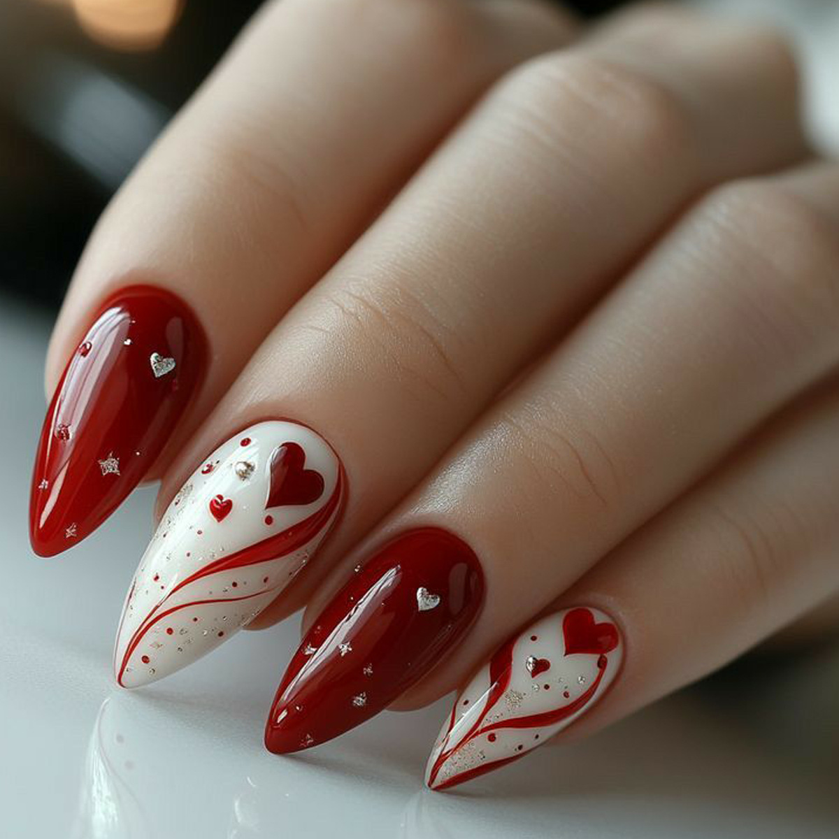 Short Medium fake nails for wo - Nail Art Red avis et prix