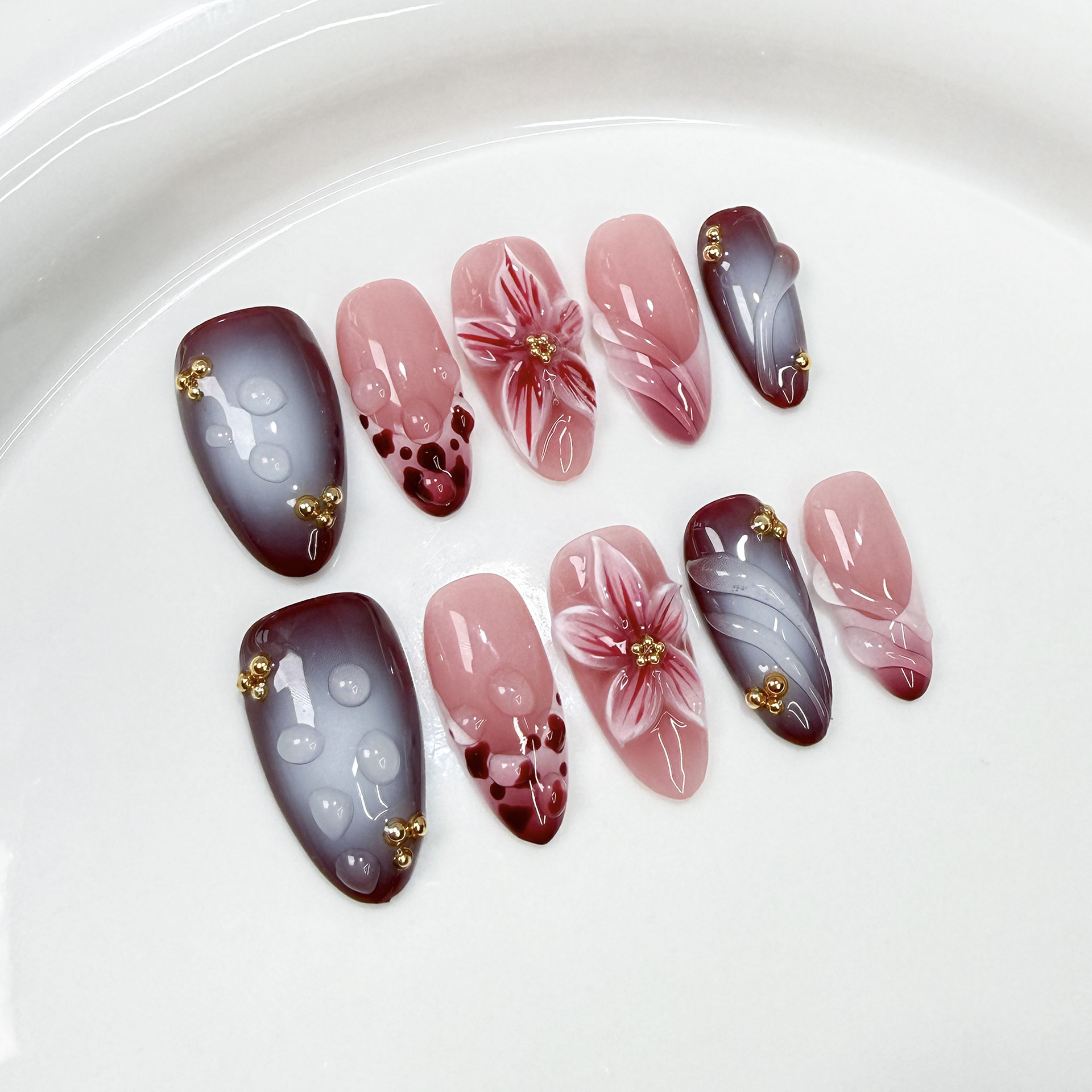 10Pcs Handmade Elegant French  - Nail Art Design avis et prix