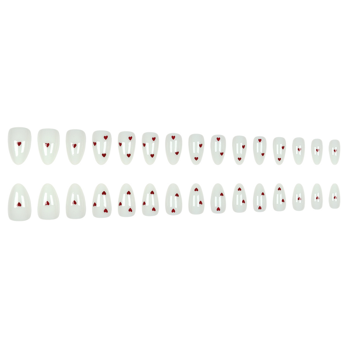 30Pcs Simple Red Heart False N - Nail Art Red avis et prix
