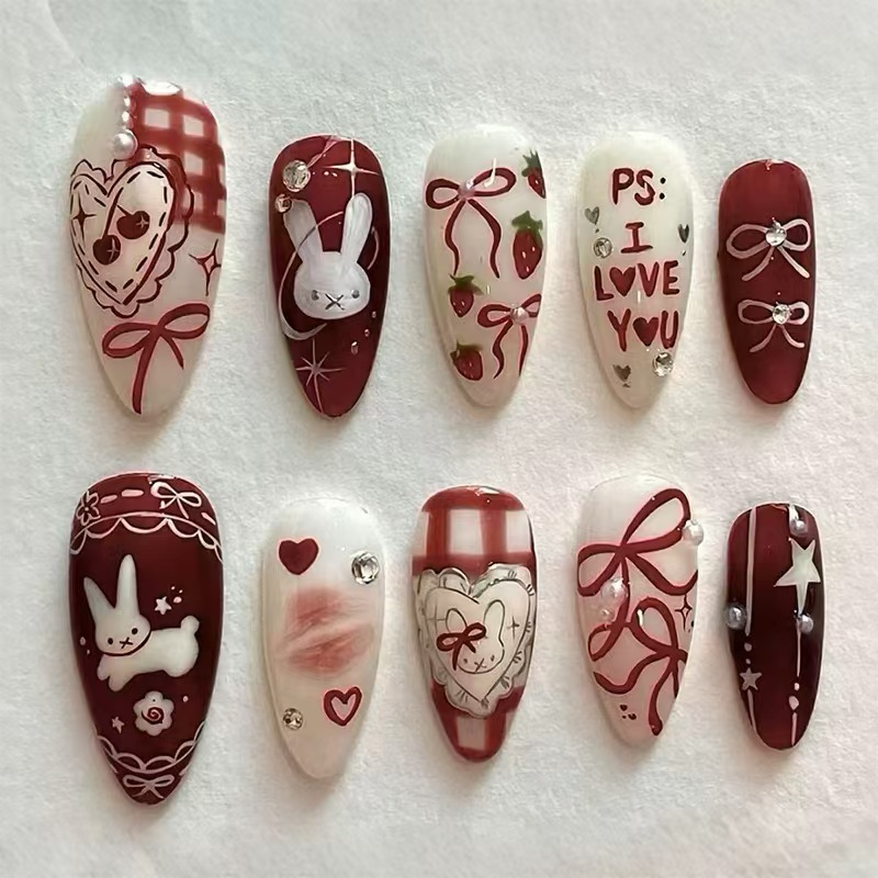 24pcs Cute Little Rabbit Straw - Nail Art Love avis et prix