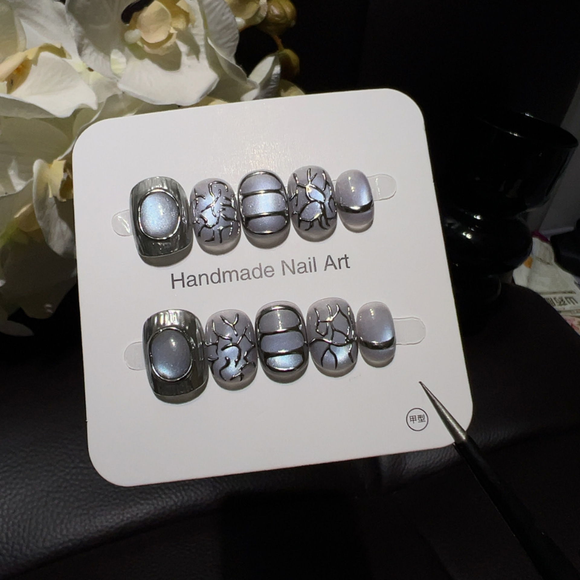 10pcsHandmade Short Round Pres - Nail Art Full Cat Eye avis et prix