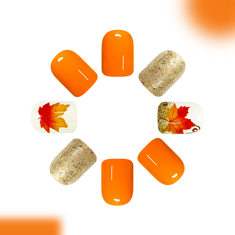 24Pcs fake nail art, short glo - Nail Art Orange avis et prix