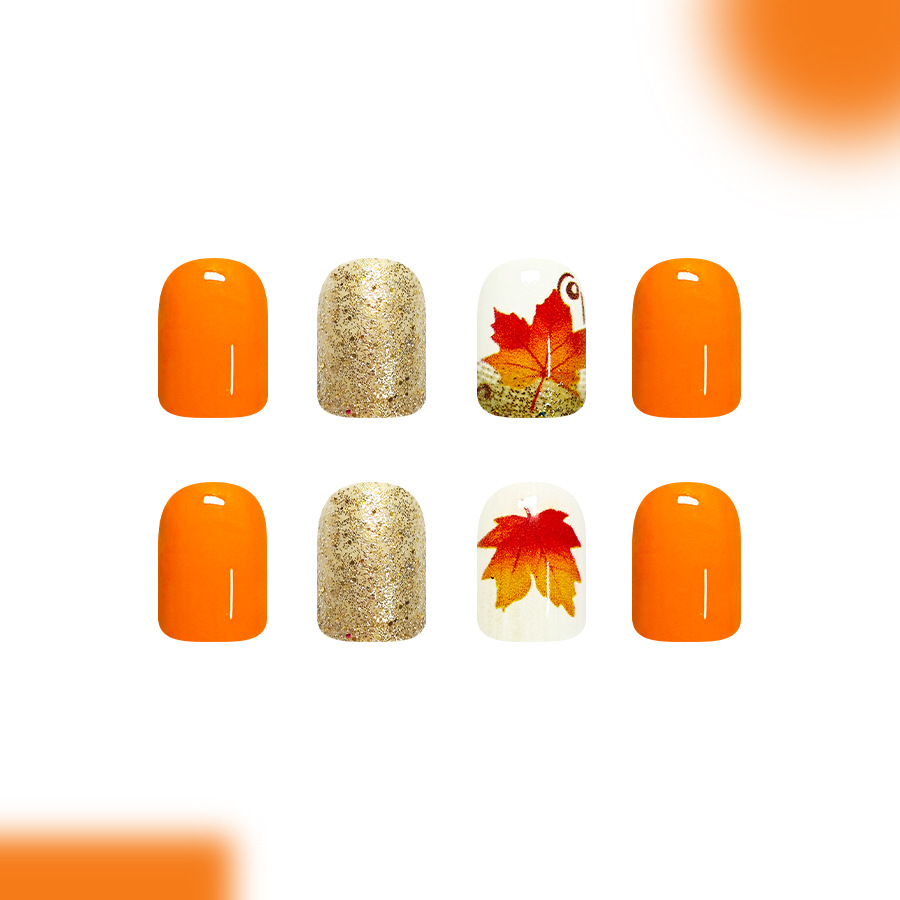 24Pcs fake nail art, short glo - Nail Art Orange avis et prix