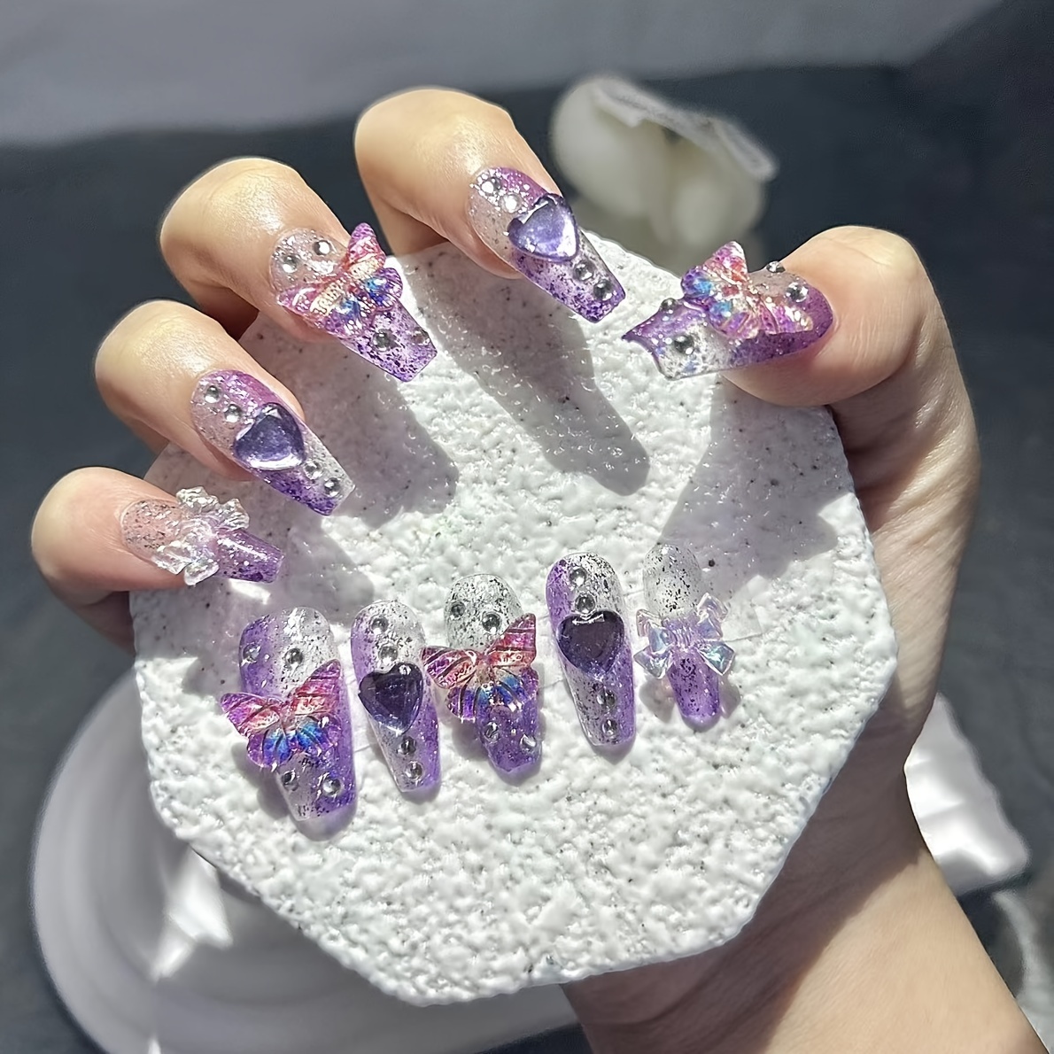 10 Pieces Purple Fantasy Butte - Nail Art Red avis et prix