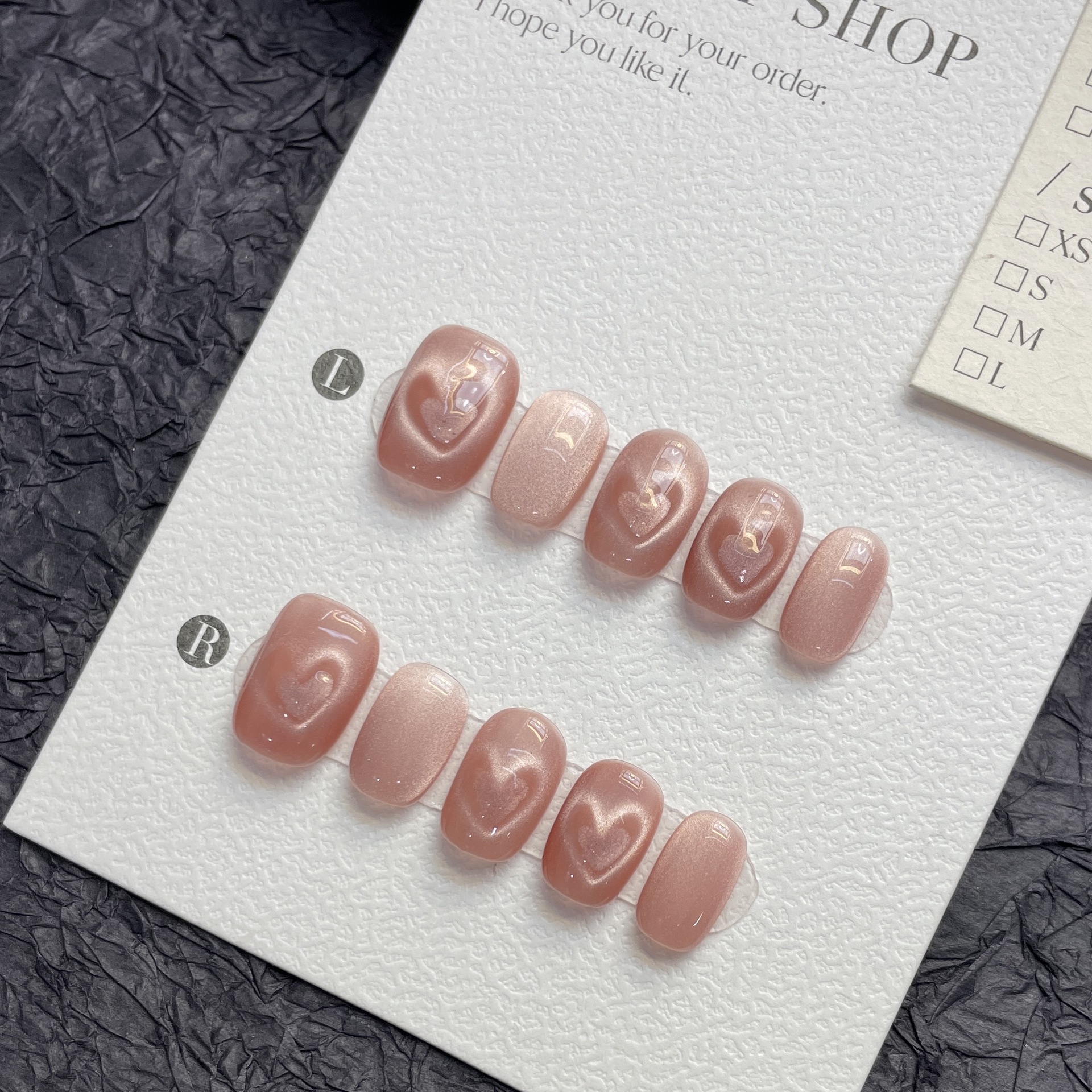 10pcs Pure Hand Pressed Short  - Nail Art Love avis et prix