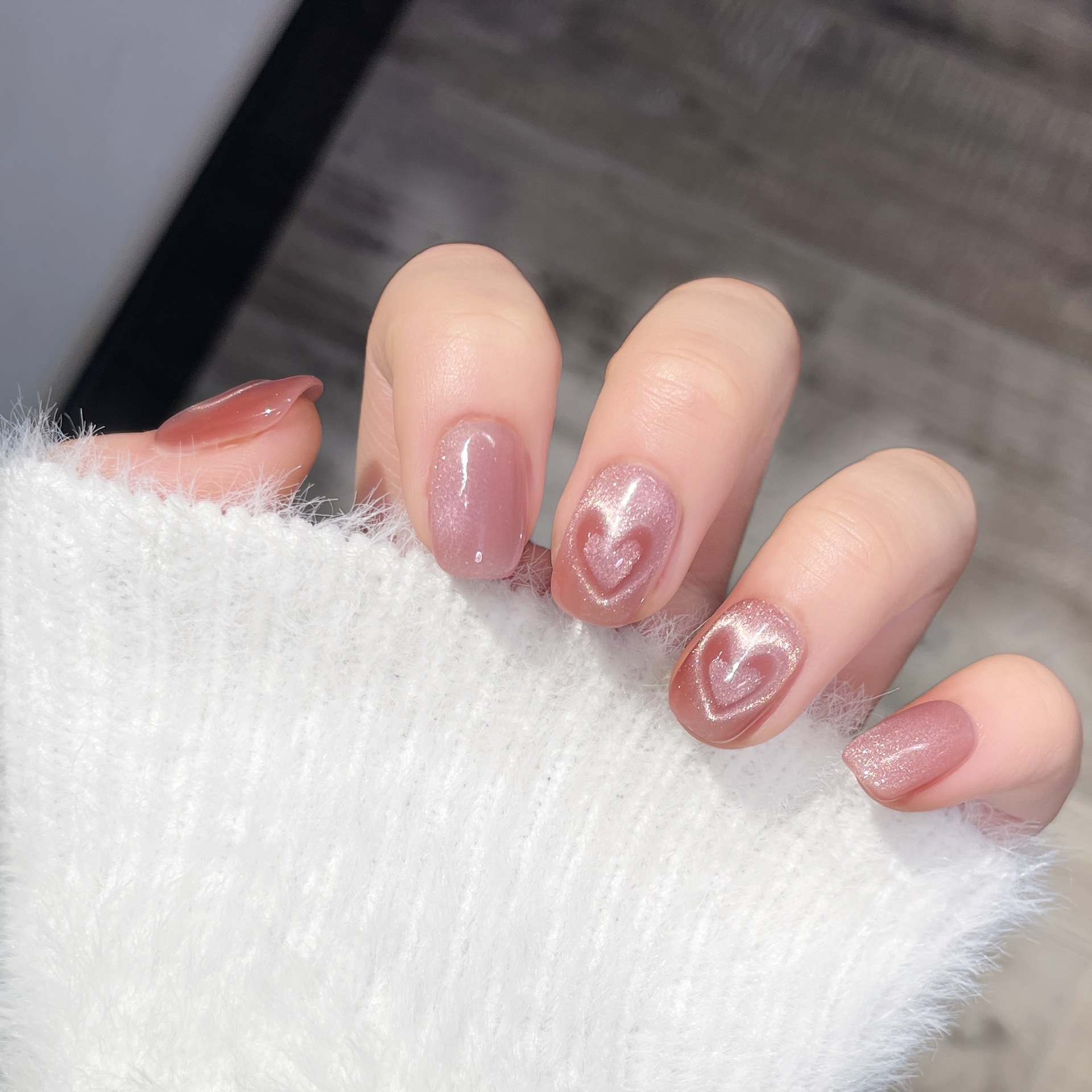 10pcs Pure Hand Pressed Short  - Nail Art Love avis et prix