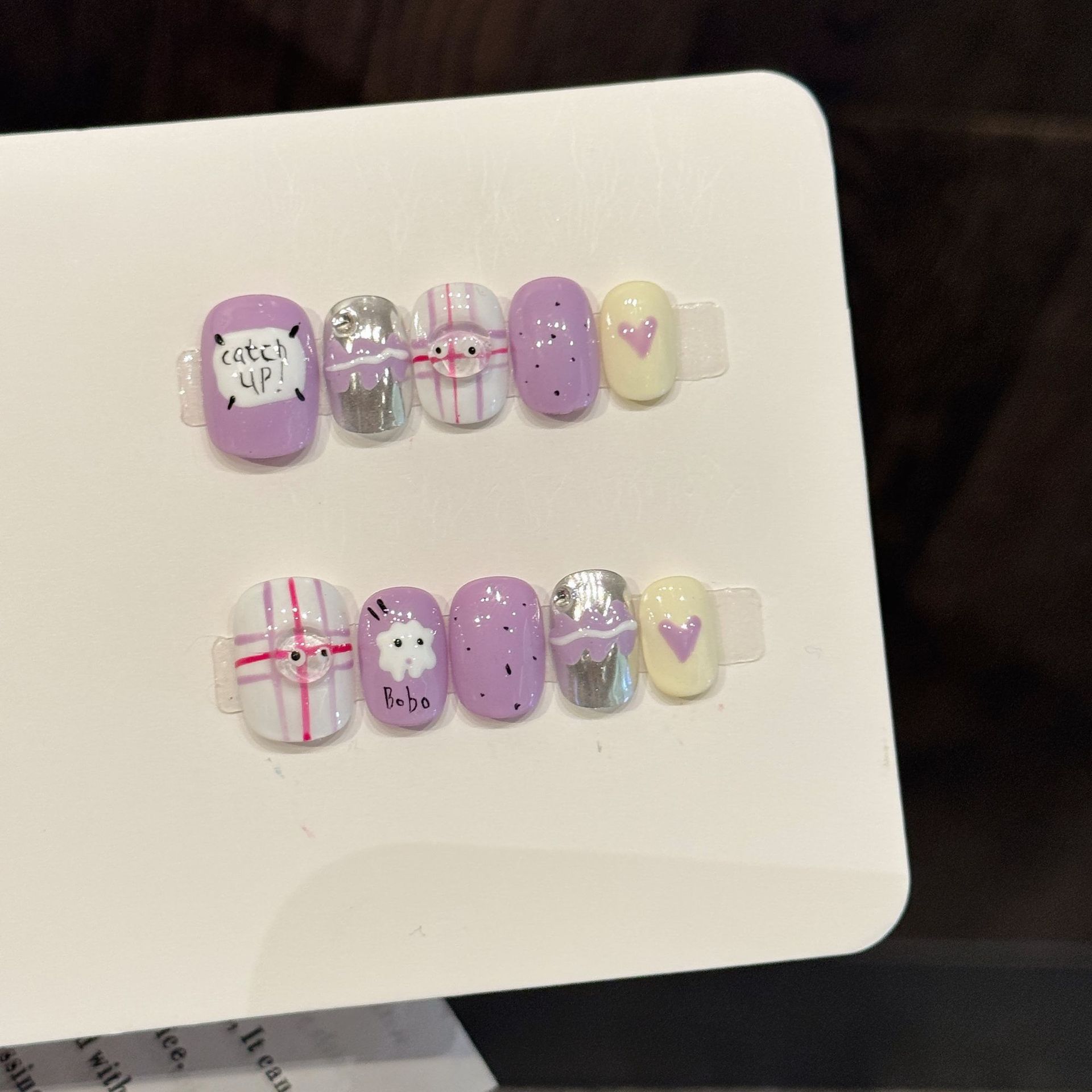 10pcs Handmade Pressed Short R - Nail Art Love avis et prix