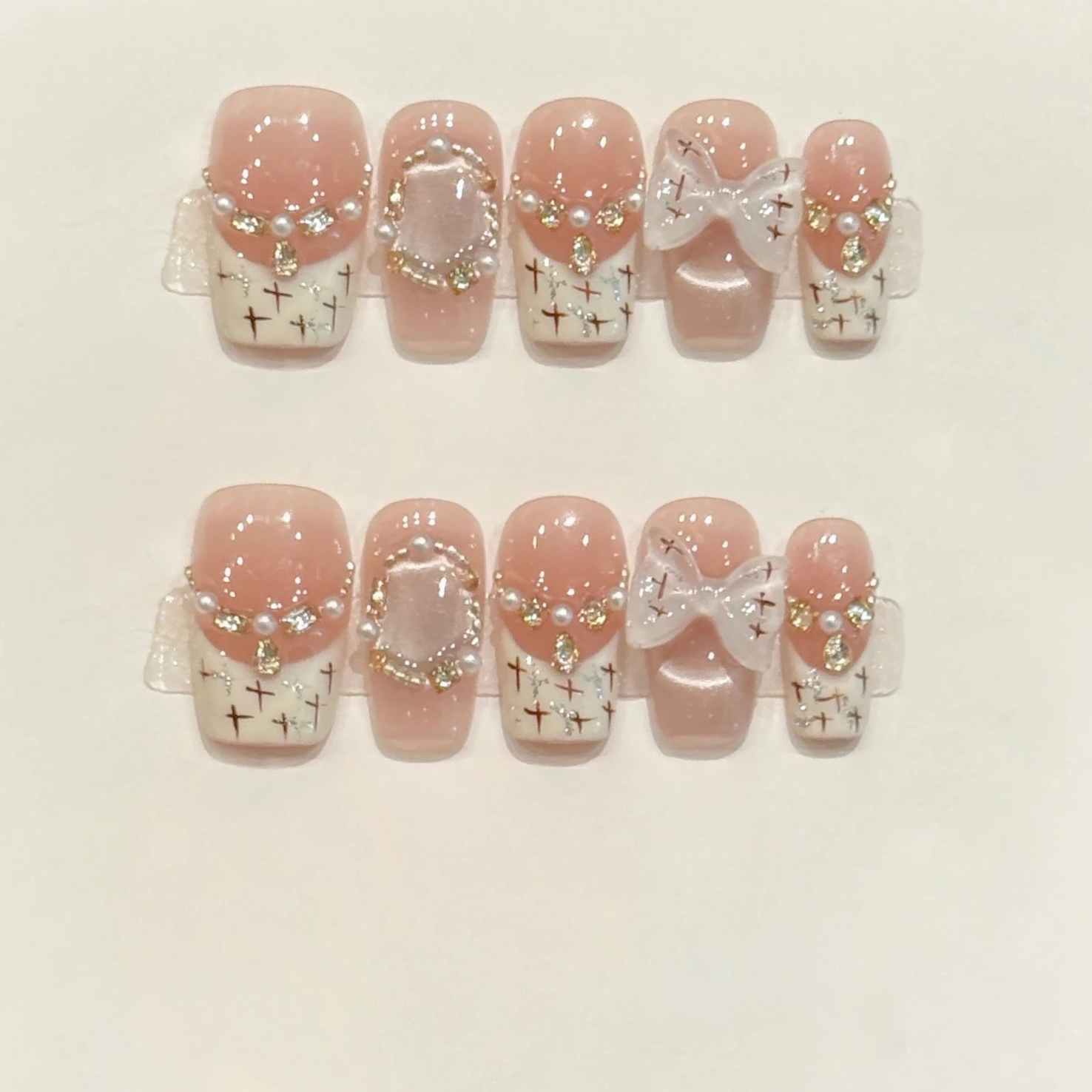 10pcs Sweet Style Press on Nai - Nail Art Pink Cat Eye avis et prix