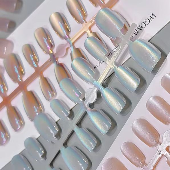 30Pcs Short Press On Nails Aur - Nail Art Full Cat Eye avis et prix