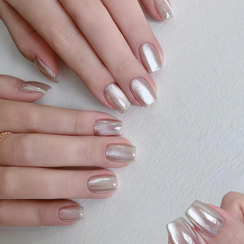 30Pcs Short Press On Nails Aur - Nail Art Full Cat Eye avis et prix