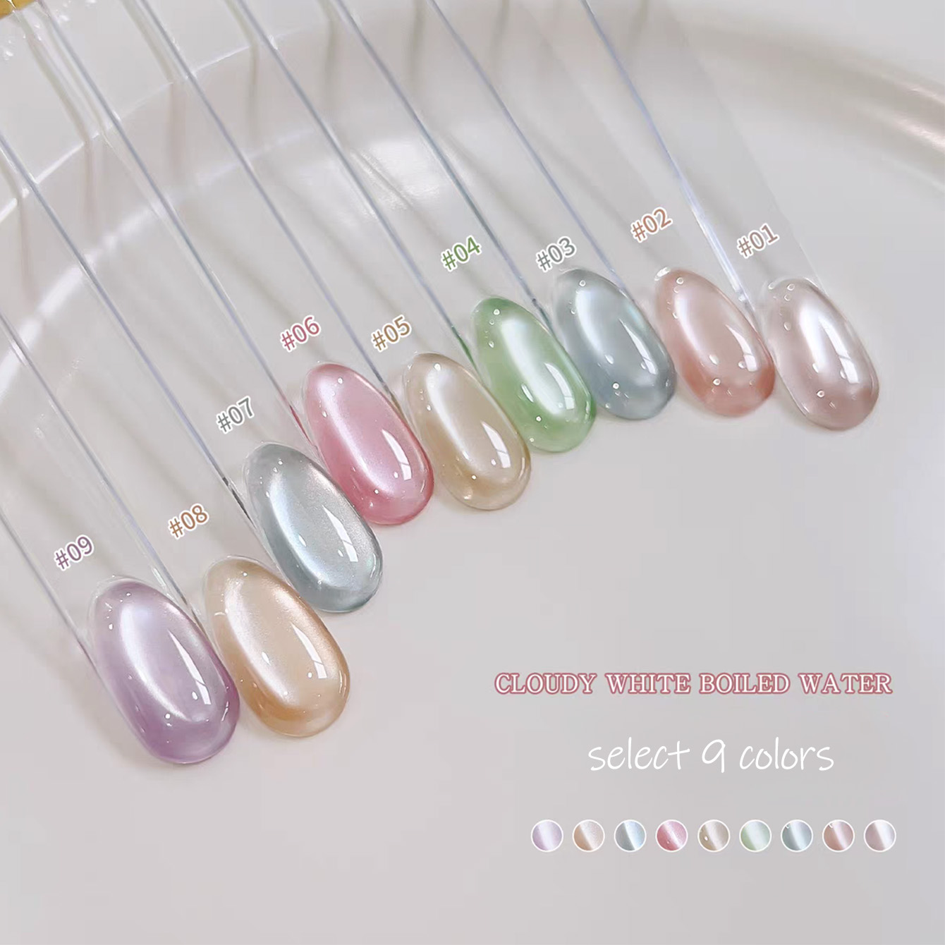 SHAKA 1pcs Clear Cloudy White  - Nail Art Pink Cat Eye avis et prix