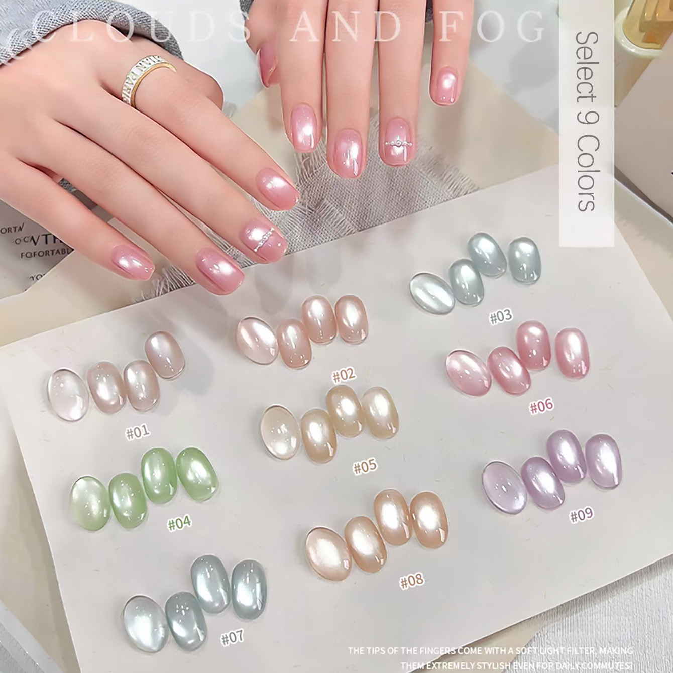SHAKA 1pcs Clear Cloudy White  - Nail Art Pink Cat Eye avis et prix