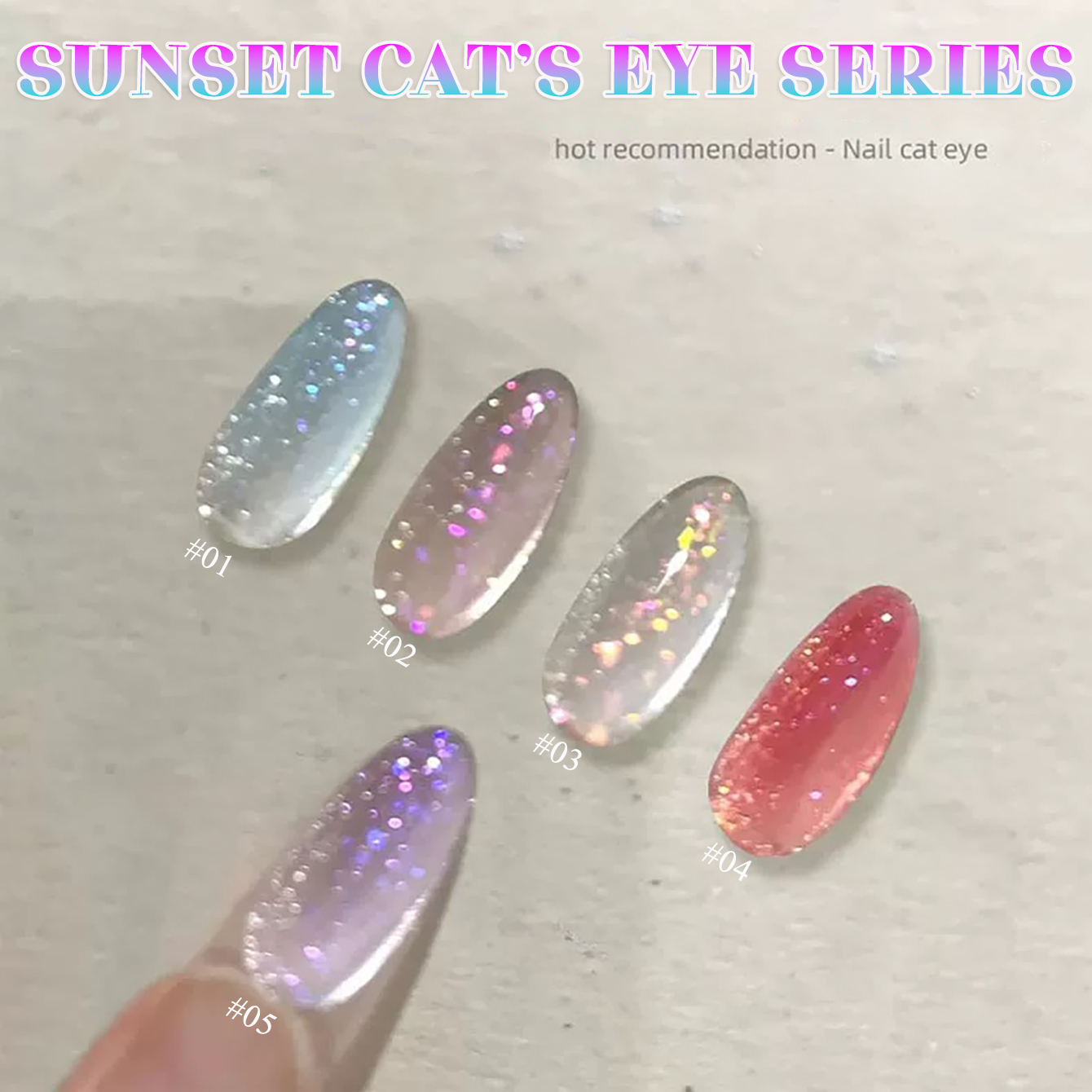 1-12pcs WS Hot Selling Pink Bl - Nail Art Pink Cat Eye avis et prix